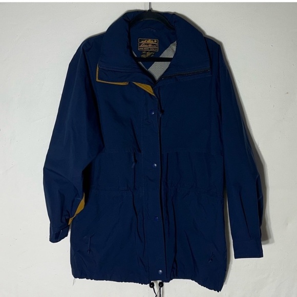 Vintage Eddie Bauer Navy Blue Utility Style Light Jacket W Goretex Lamination L - Picture 14 of 14